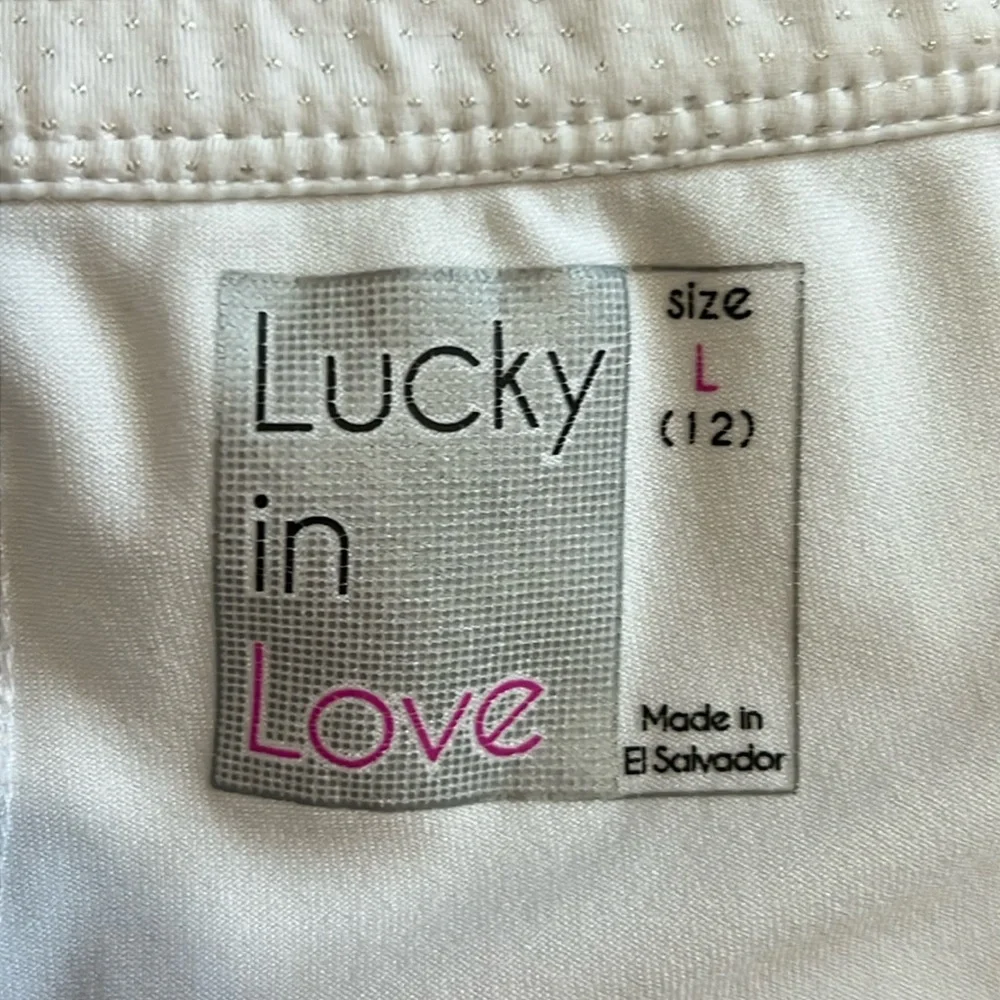 Lucky In Love Women Large White‎ Side Toggle Lined Tennis Golf Skirt